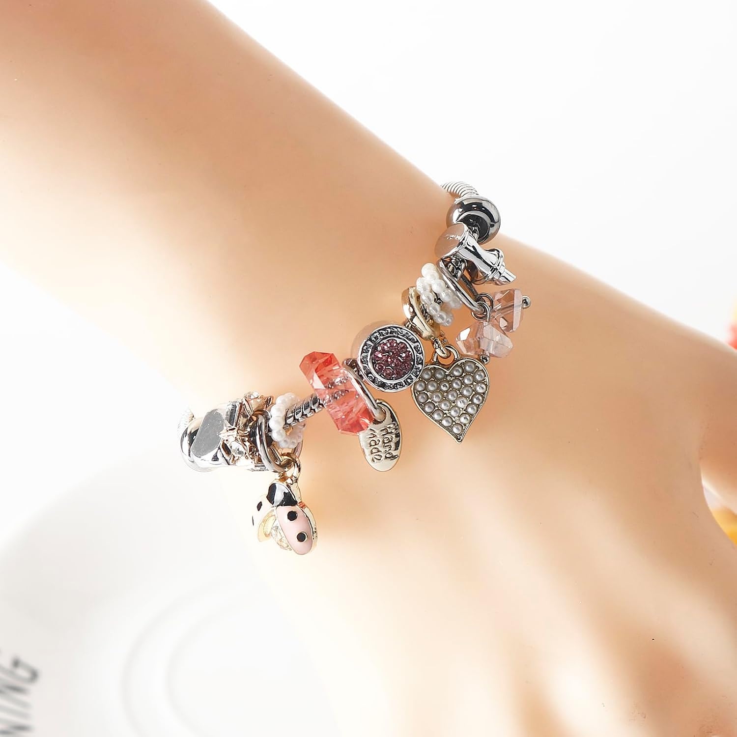 image:imageDS Charm Bracelets for Girls Adjustable Silver Stainless Steel Gift BoxSilverbeetle