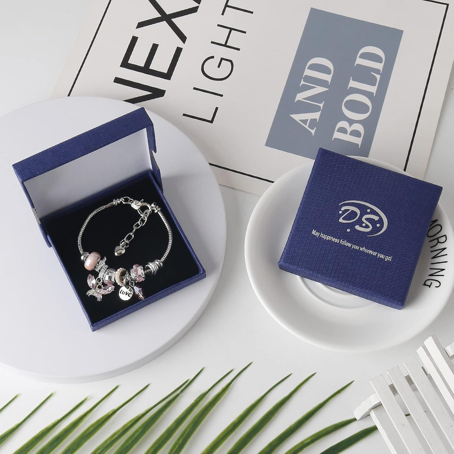 image:imageDS Charm Bracelets for Girls Adjustable Silver Stainless Steel Gift BoxSilverbutterfly3
