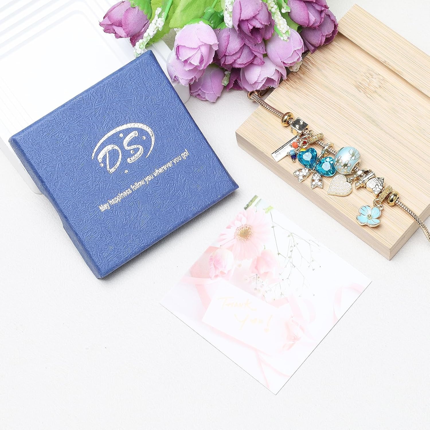 image:imageDS Charm Bracelets for Teen Girls Adjustable Gold Stainless Steel Gift BoxGOLD11