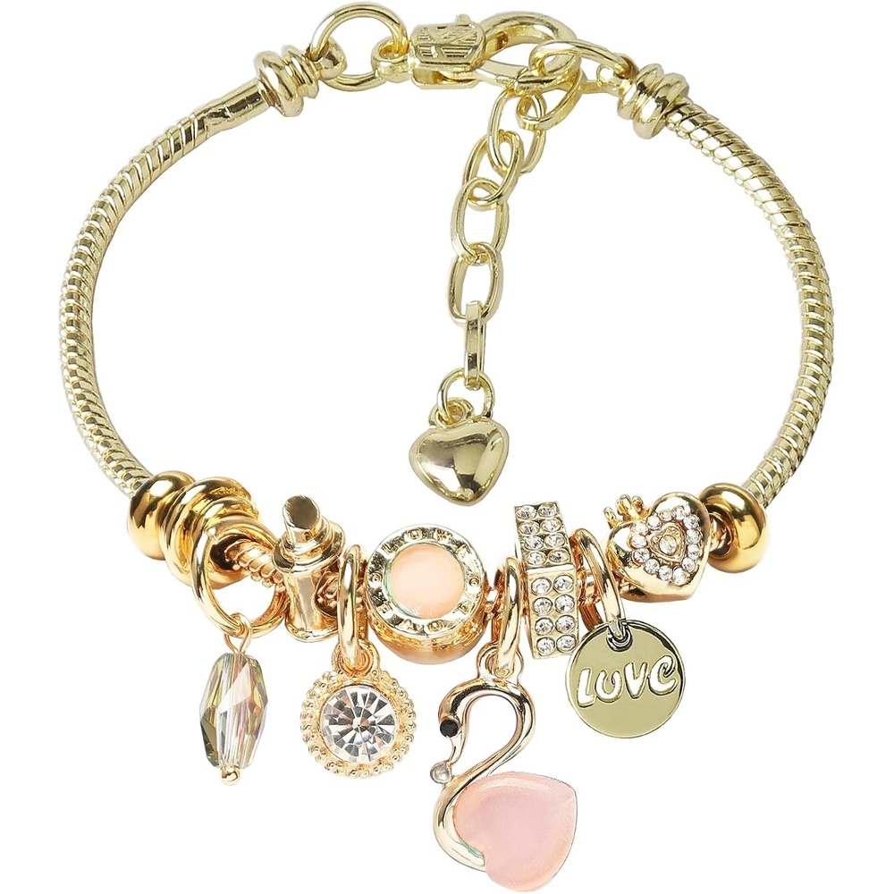 image:imageDS Charm Bracelets for Teen Girls Adjustable Gold Stainless Steel Gift BoxGOLD8