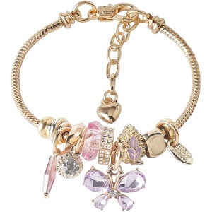 DS Charm Bracelets for Teen Girls Adjustable Gold Stainless Steel Gift Box(GOLD-1)