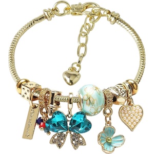 DS Charm Bracelets for Teen Girls Adjustable Gold Stainless Steel Gift Box(GOLD-11)