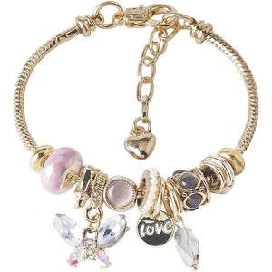 DS Charm Bracelets for Teen Girls Adjustable Gold Stainless Steel Gift Box(GOLD-2)